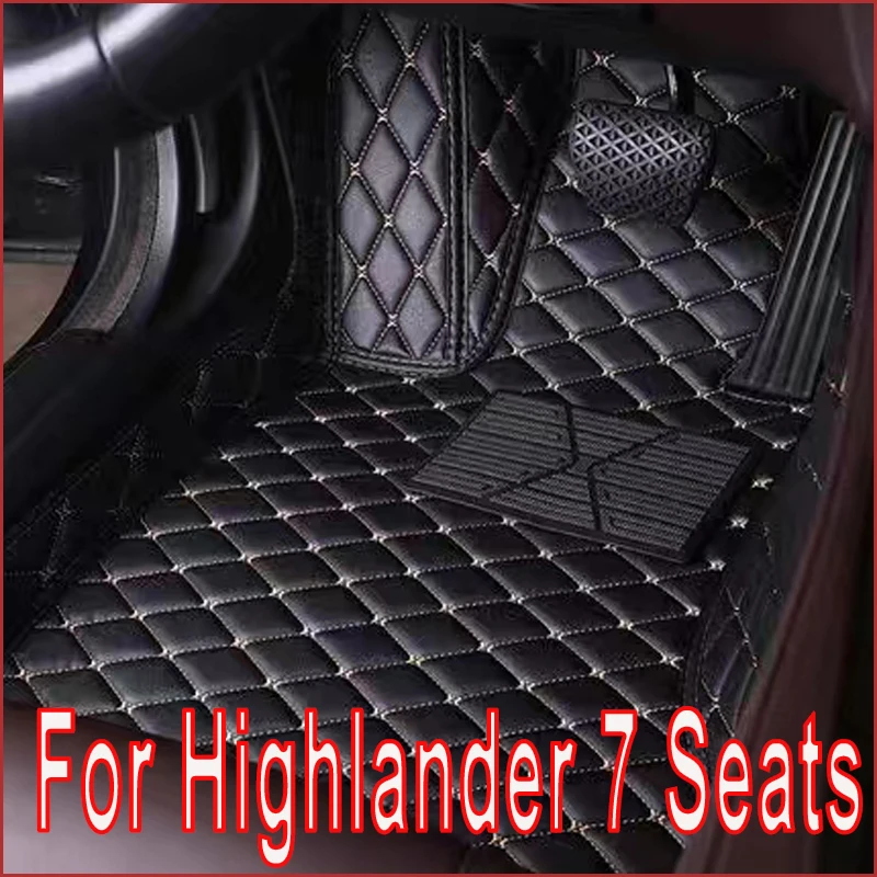 Car Floor Mats For Toyota Highlander (Hybrid/Petrol)7 Seats 2022 2023 Auto Foot Pads Auto Carpet Cover Interior Accessories