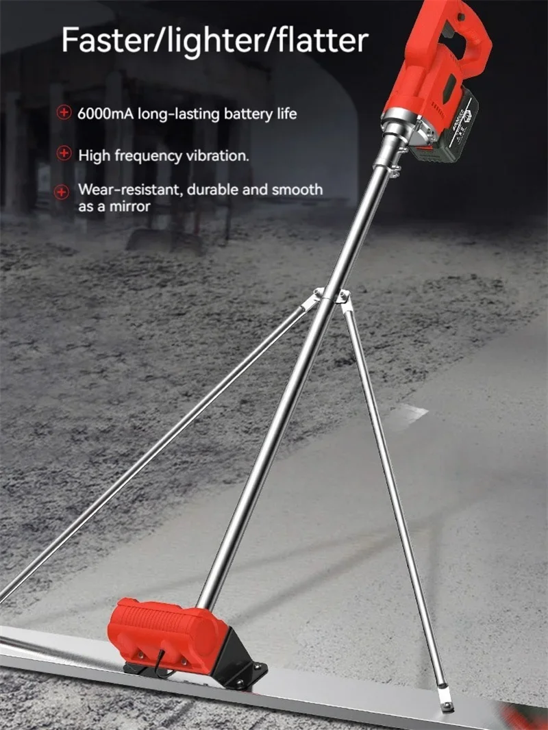 For 150cm Electric Concrete Polisher Level Floor Vibration Ruler Mortar Vibrator Screed Concrete Leveling Machine With Battery