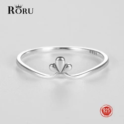 RORU Creative Cute Simple Rings Real Silver Jewelry 925 for Women Dainty Fashion Fine Jewel Birthday Wedding Gift 2022