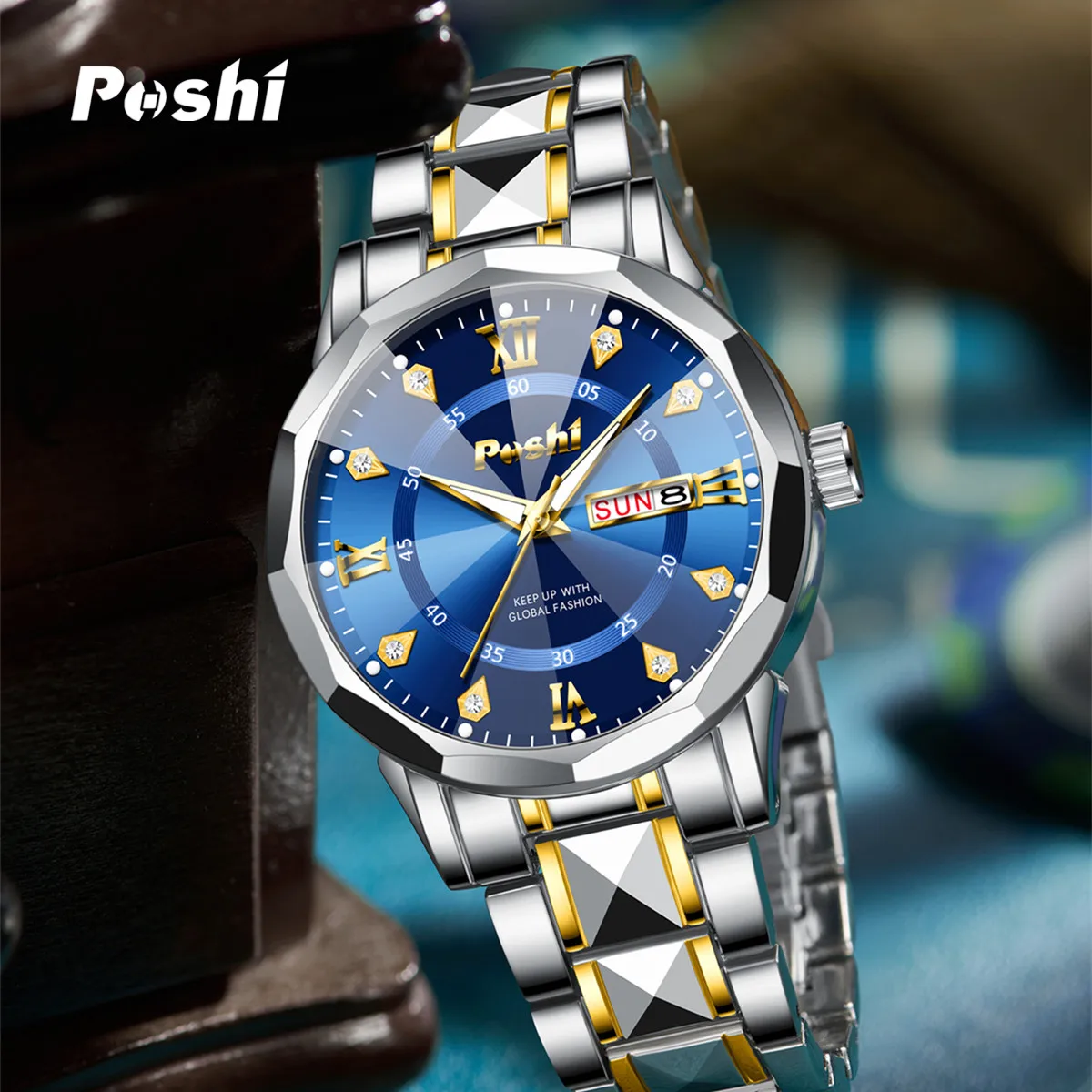 POSHI Fashion Luxury Quartz Watch for Man Business Casual Style Men\'s Wristwatch Automatic Date Original Brand with Box