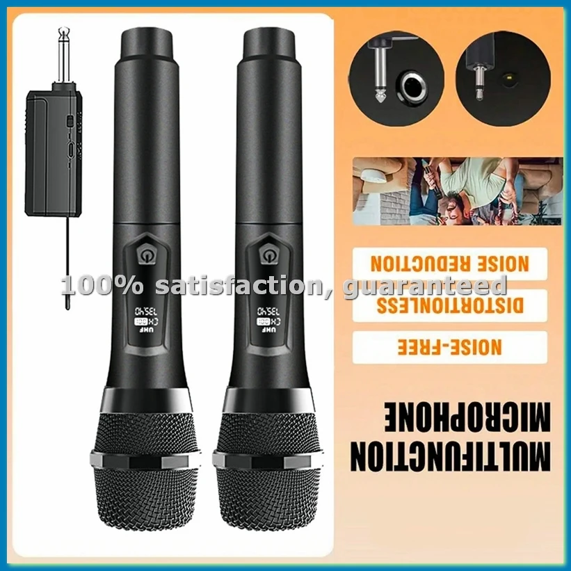 Universal U-Segment Rechargeable Wireless Microphone One-to-Two Microphone U-Segment Home K Singer Handheld Microphone-ELEC