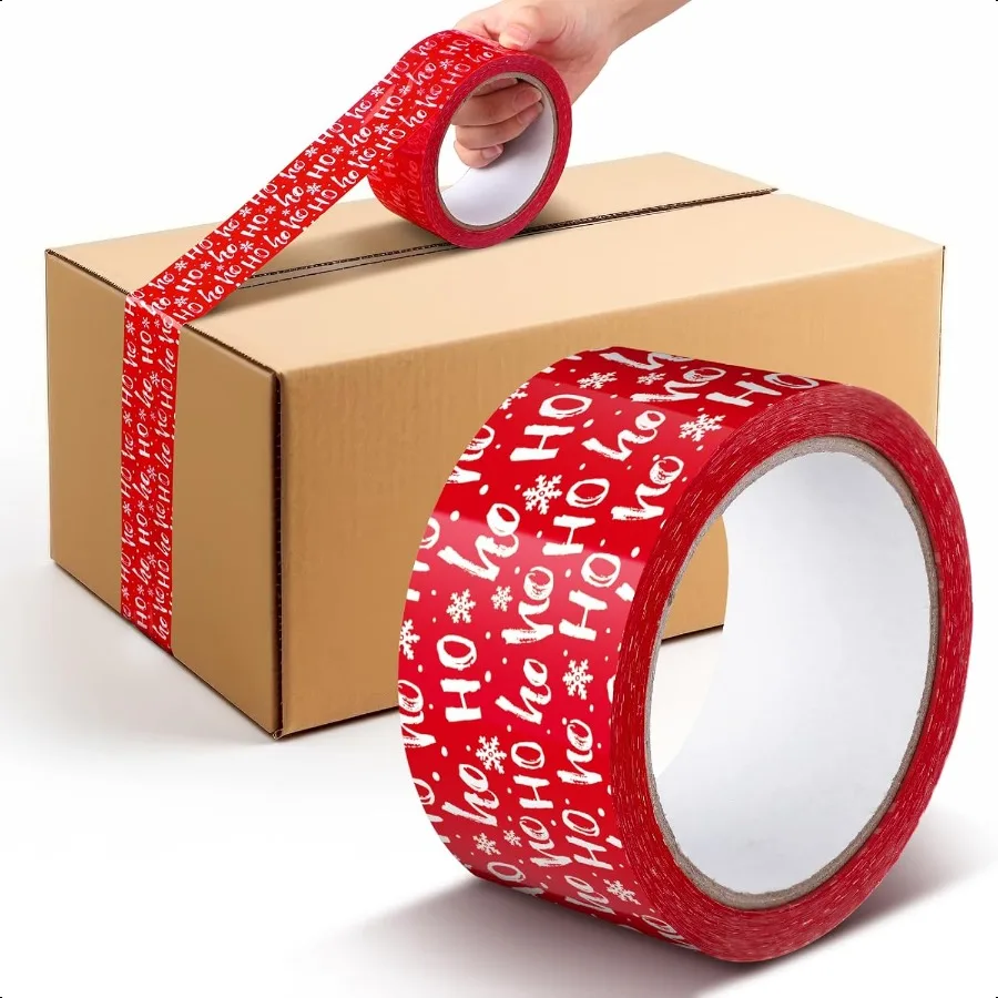 

Рождественская упаковочная лента 1,89 дюйма x 55, декоративная упаковочная лента, праздничные милые украшения, аксессуары для упаковки рождественских подарков, красный Cl