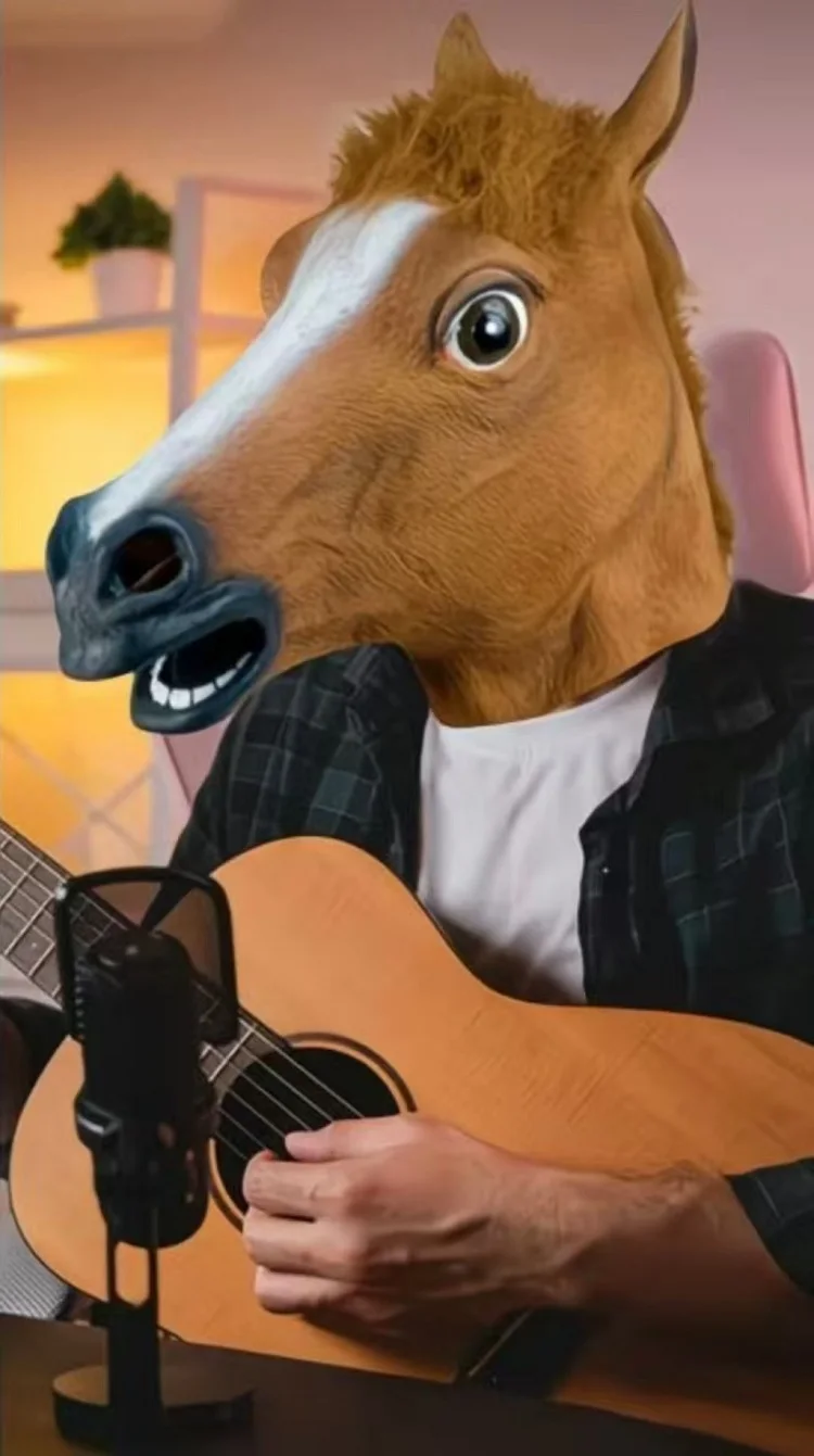 أقنعة حيوانات لاتكس ممتعة للأولاد والبنات، أزياء لعب الأدوار الإبداعية للهالوين وأغطية الرأس، وأقنعة رأس الحصان وحيد القرن