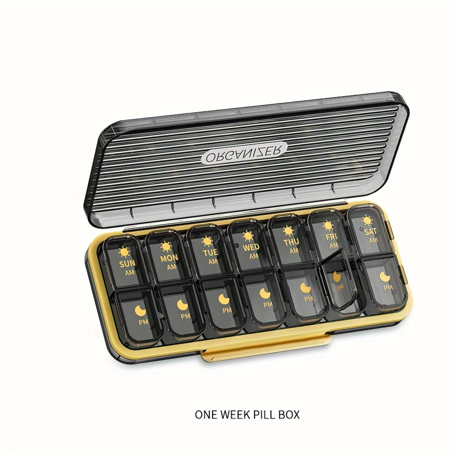 1pc 14-Compartment Medicine Box for Travel - Week Pill Organizer