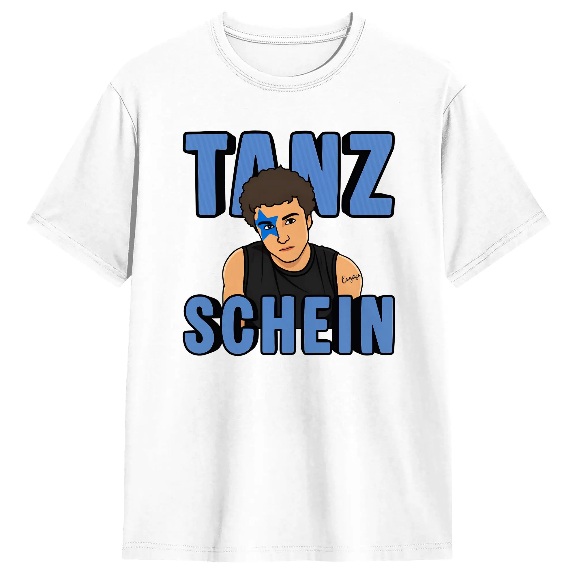 TANZSCHEIN Cosmó Camisetas Masculinas Eurovision 2026 Camiseta Incrível de Manga Curta com Gola Redonda em Algodão Puro Roupas de Verão