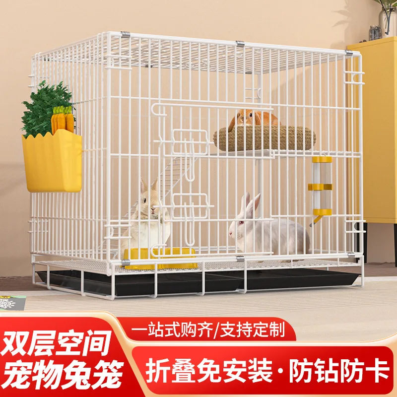 

Rabbit cage household folding indoor easy to clear manure outdoor portable lop-eared rabbit encrypted cage cat