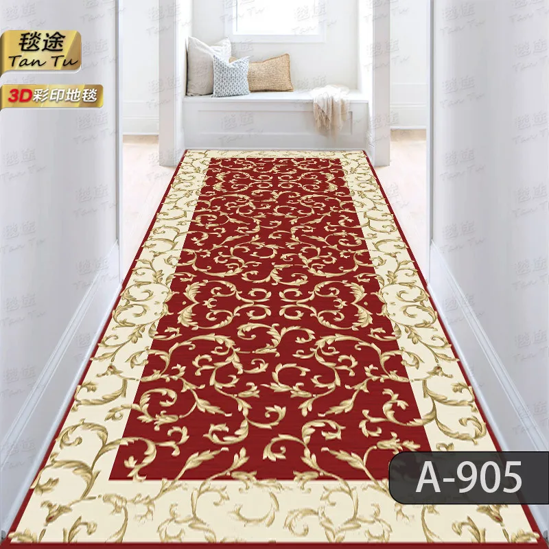 Customizable Aisle Hallway Long Carpets European Stairs Corridor Home Decor Wedding Hotel Area Rug Long Runner Entrance Door Mat