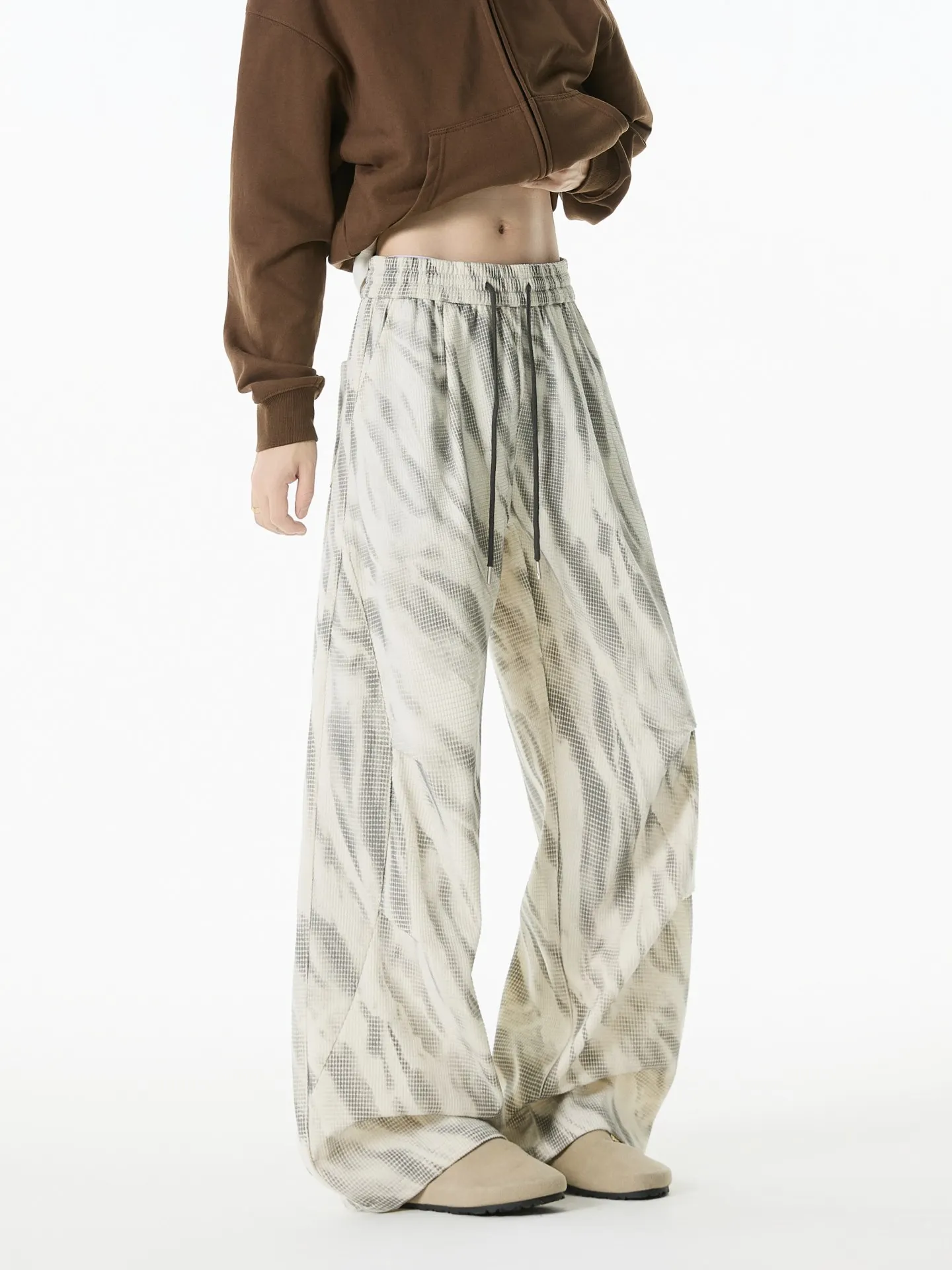 

Мужские брюки из вельвета с эффектом тай-дай, дизайнерские, плиссированные, в стиле парашютиста, американского кроя, свободные, прямые, повседневные