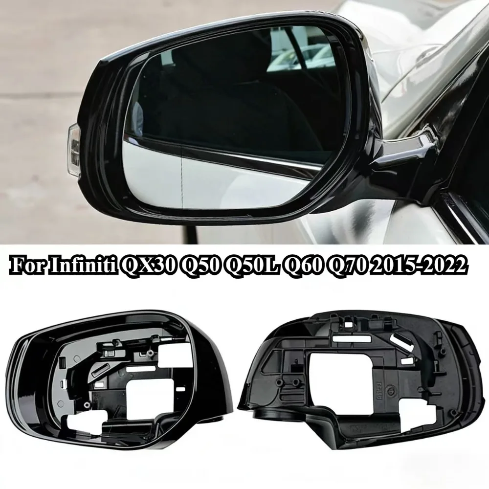 

For Infiniti QX30 Q50 Q50L Q60 Q70 2015-2022 Matte、Glossy Black ABS Side Rearview Mirror Rearview Mirror Frame