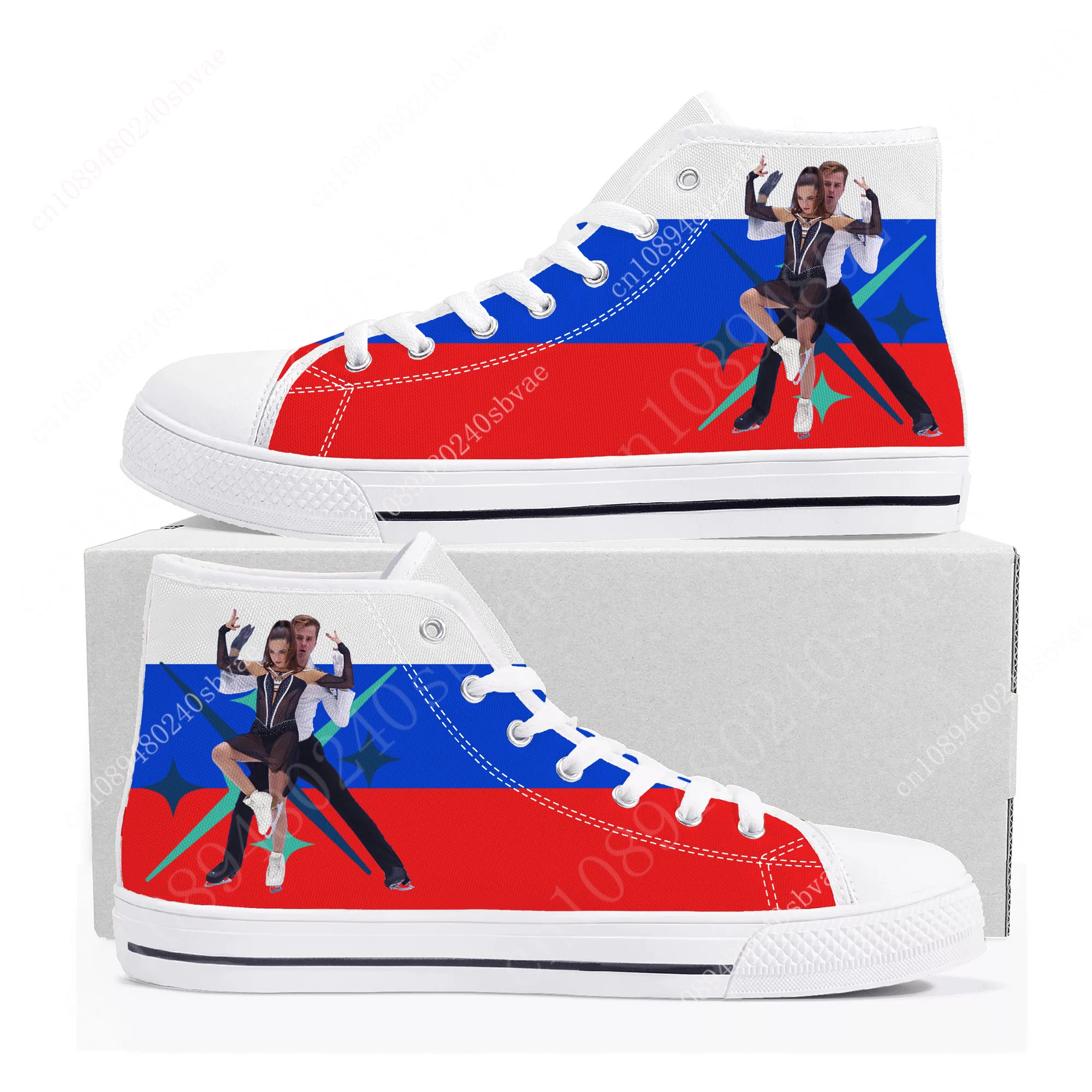 Anna Shcherbakova Egor Goncharov Анна Щербакова Егор Гончаров Figure Skating High Top Mens Womens Canvas Custom Made Shoe