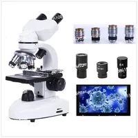 with Wide-Field 10X and 50X Eyepieces for Lab Zoom 30000X Biological HD Microscope Digital Laboratory Compound Microscope