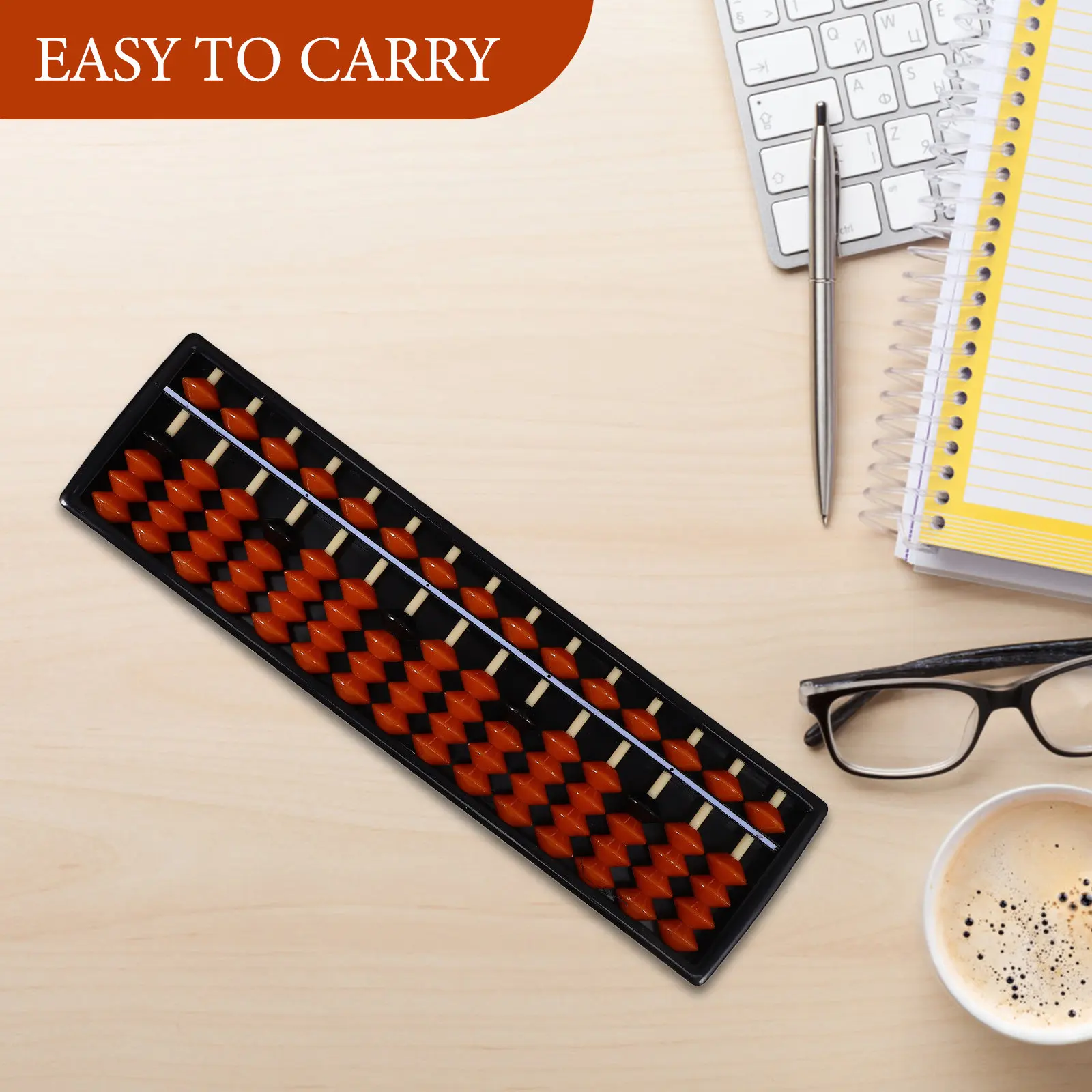 

Professional Abacus Vintage Design 15- -Beads Practical Counting Tool for School Home Math Learning