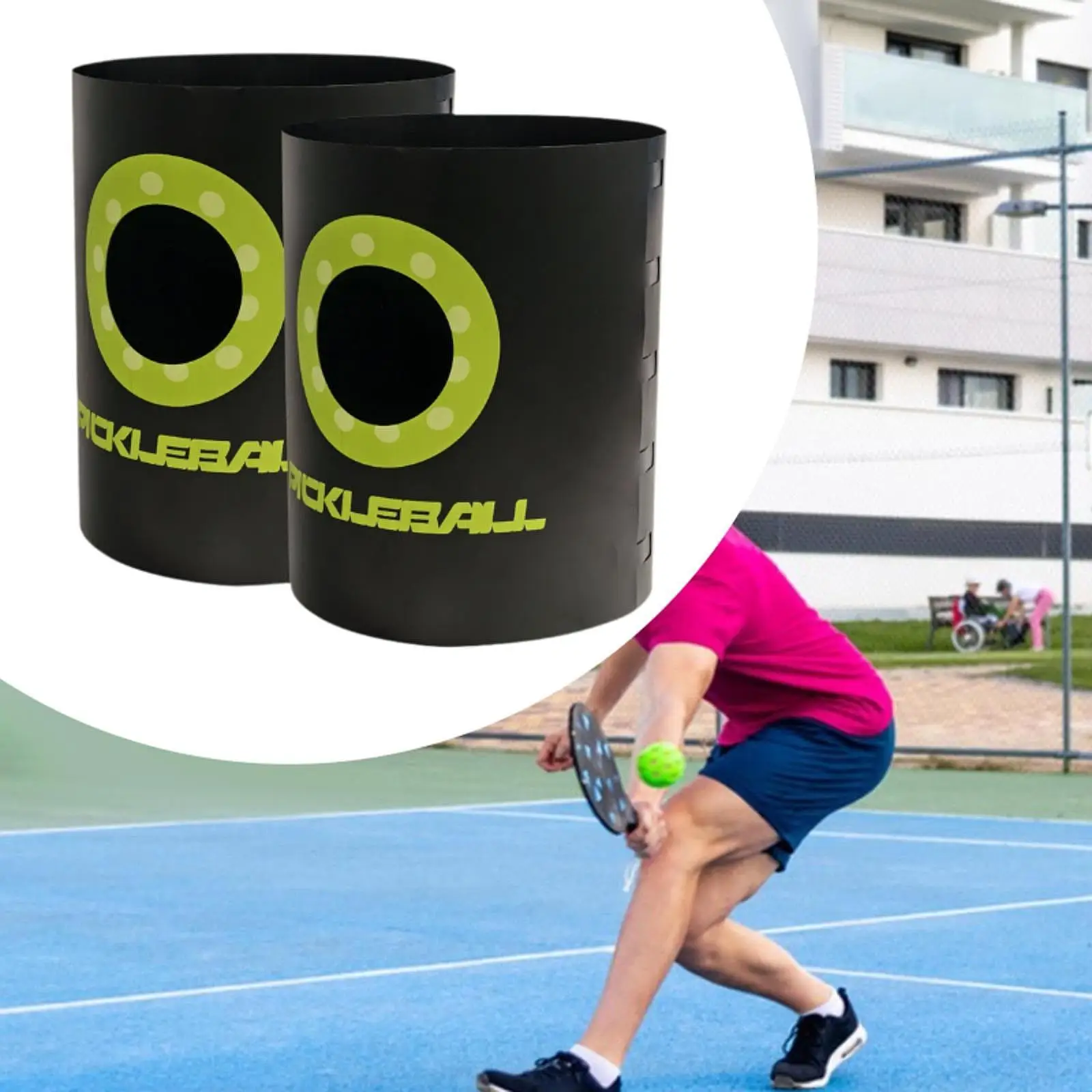 

2 шт. ведро для тренировочного мяча Pickleball для держателя мяча для тренировок в помещении и на открытом воздухе