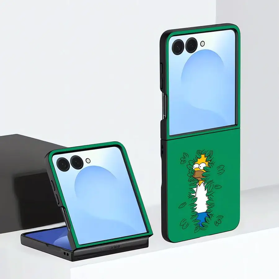 Case for Samsung Galaxy Z Flip 8 ZFlip7 FE Z Flip 7 6 5 4 Z Flip4 ZFlip8 Z Flip6 Z Flip5 Phone Shell Cartoon T-The Simpsons