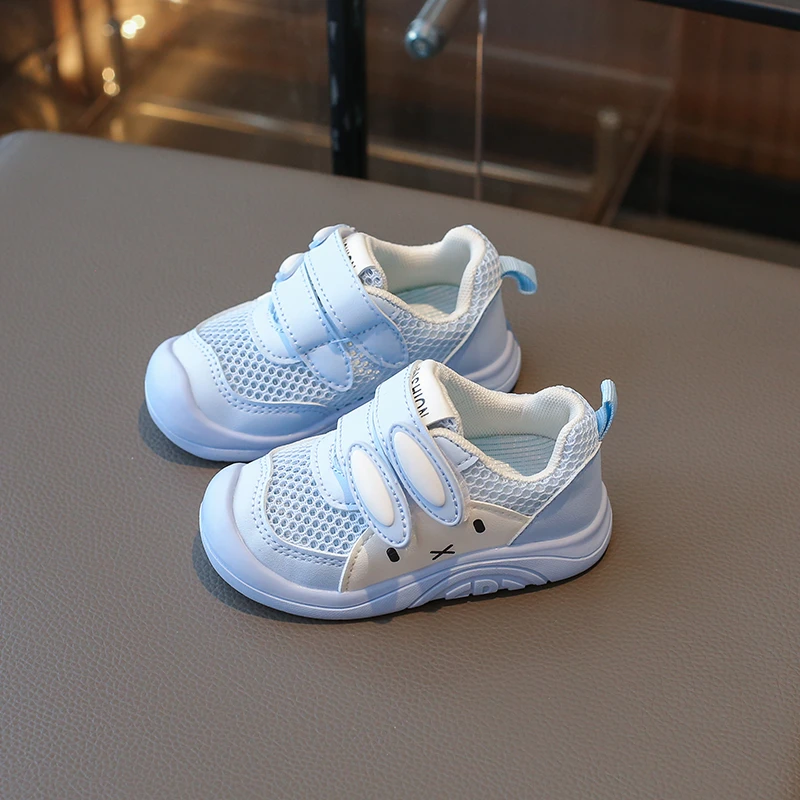 Children\'s Walking Shoes Summer New Beige Mesh Breathable Boys and Girls Tennis Shoes Light Blue Soft Non-slip Kids Baby Sandals