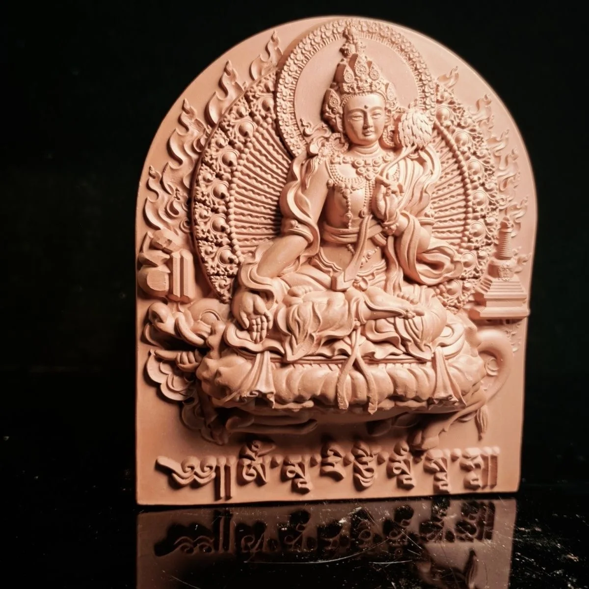Buddhist tribute articles Mother of Light Buddha Buddhist altar offering pottery tsha-tsha Buddha statue Buddhist clay molding