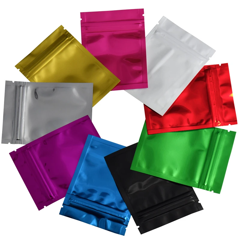 

100pcs Translucent matte Flat Ziplock Storage Bag Clear Front Aluminum Foil Zip Lock Food Snack Candy Tea Plastic Pouch Bags