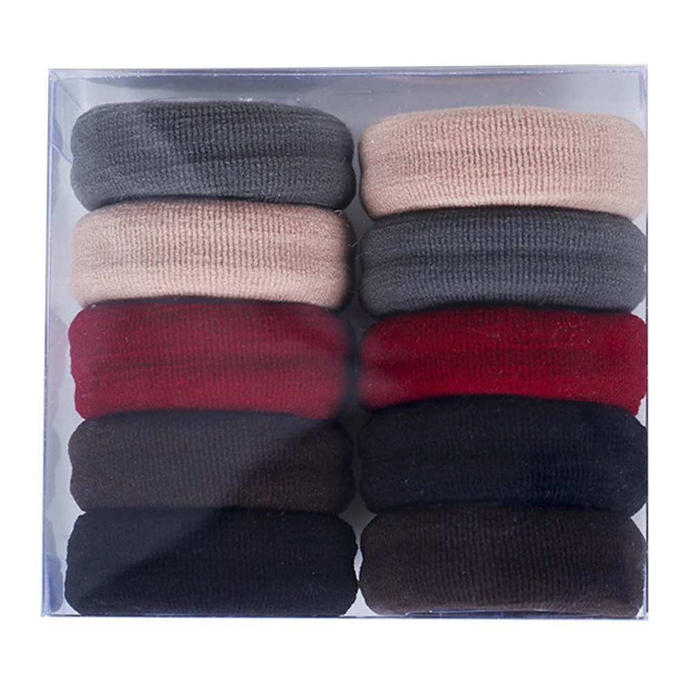 

10pcs Markless Rope Thick Elastic Bands Circular Scrunchies No Damage Hair Ties Stylish Design Long Lasting Use Suitable All