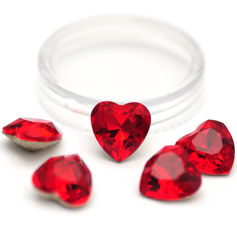 Red Color Best Quality Nail Parts Fancy Rhinestone Mix Shapes Sizes Crystal Glass Nail Art Stones Shiny Nail Decorations