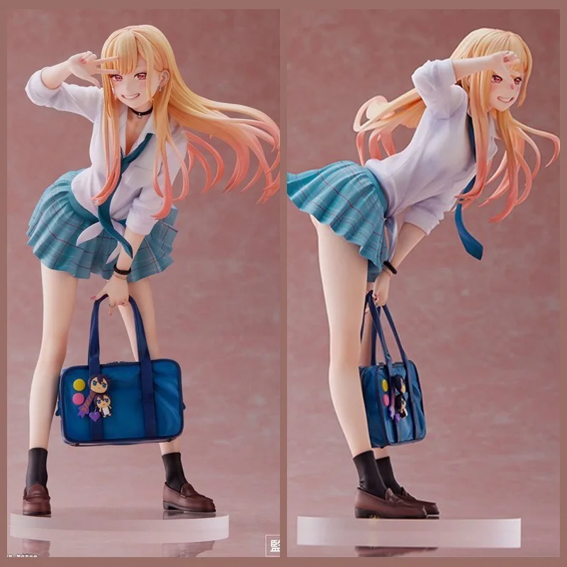 

Changing Dolls Fall In Love Kitagawa Marin Anime Girl Uniform Standing Model Boxed Garage Kit Desktop Computer Case Ornament Toy