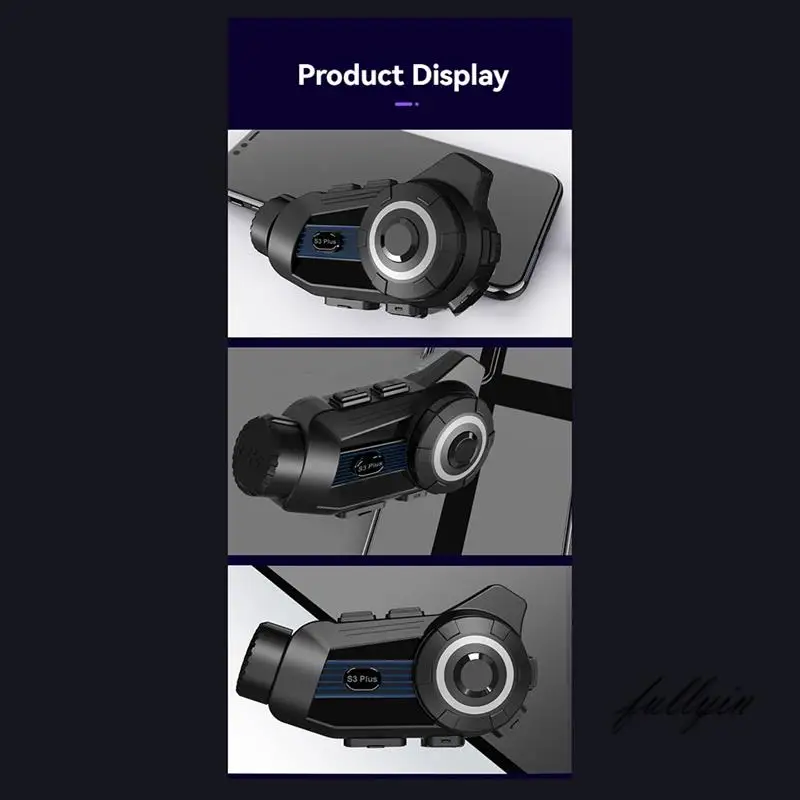 FULL-S3 Plus Casco da motociclista Auricolare interfono Bluetooth Videoregistratore 2K DVR Dash Cam Supporta 6 persone