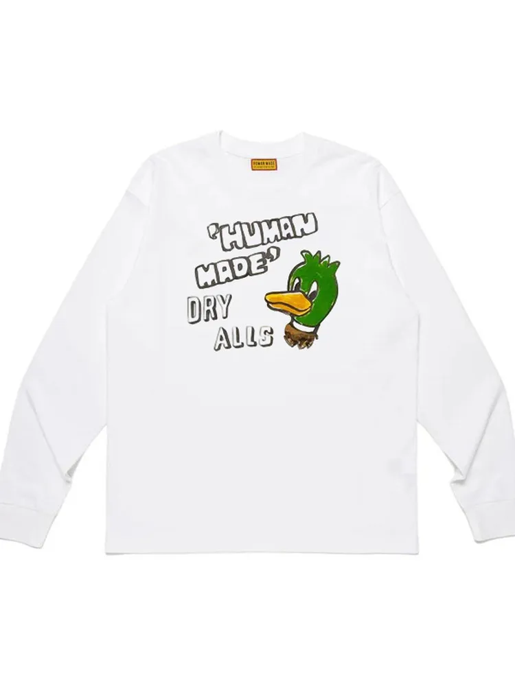 Human Made 2026 AW Duck Print Crewneck Long Sleeve T Shirt Unisex Casual Top