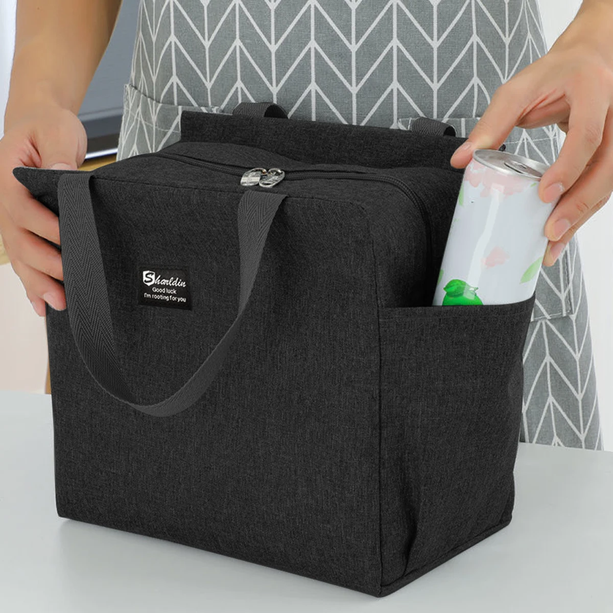 BIG Capacity Insulated Thermal Lunch Food Bag Box Cooler Waterproof Original Design Pink Flower Series Printing for Kids