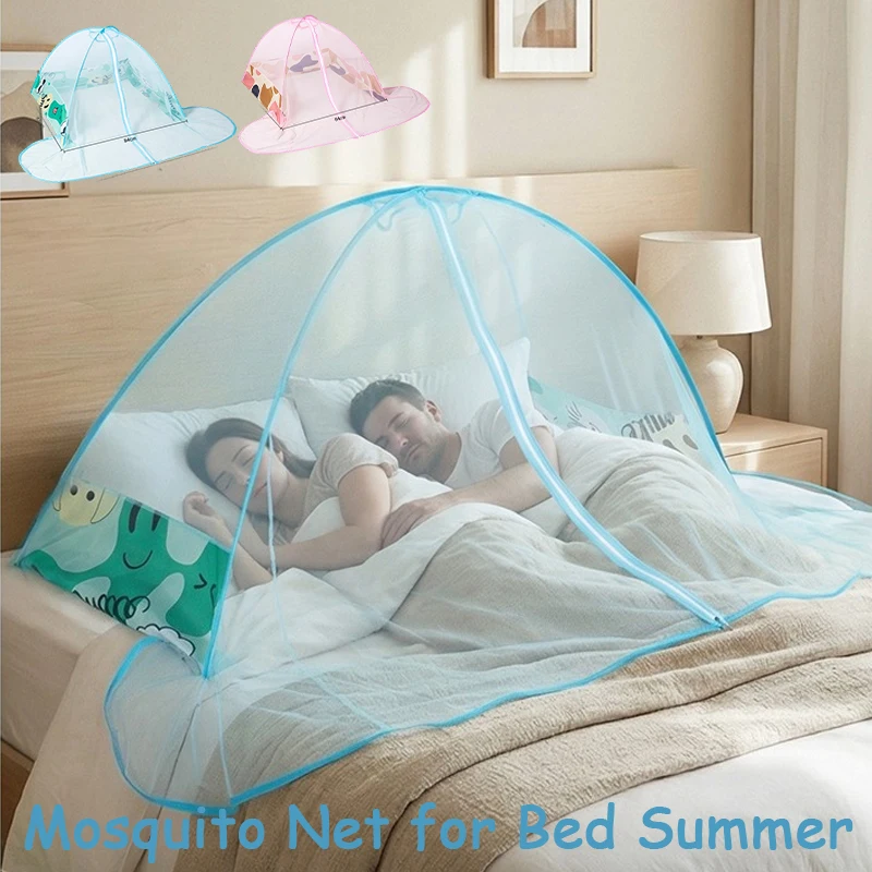 

New Double Bed Pop Up Mosquito Net,Foldable No Installation Setup Bed Tent,Portable Travel Mosquito Net with Zipper,Breathable