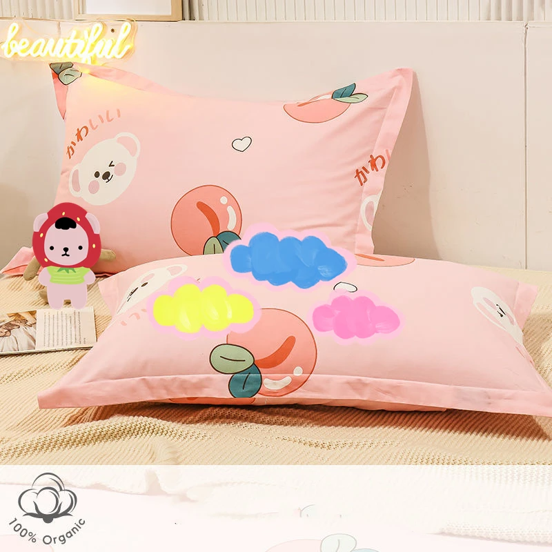 New Four Seasons Breathable Cotton Baby Pillowcase 30x50cm Newborn Toddler Pillowcase Cartoon Bedding Anti-dirty Pillow Cover