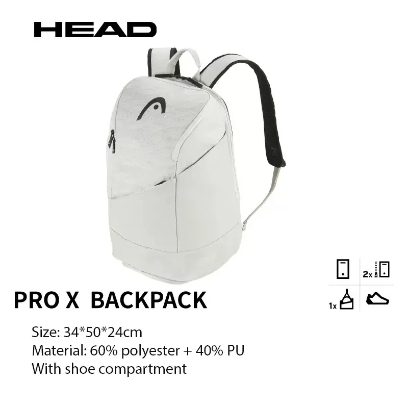 HEAD Pro X Djokovic Series Court Bag Tennis Backpack 6 Packs 9R 12R Racquet Bag Large Capacity