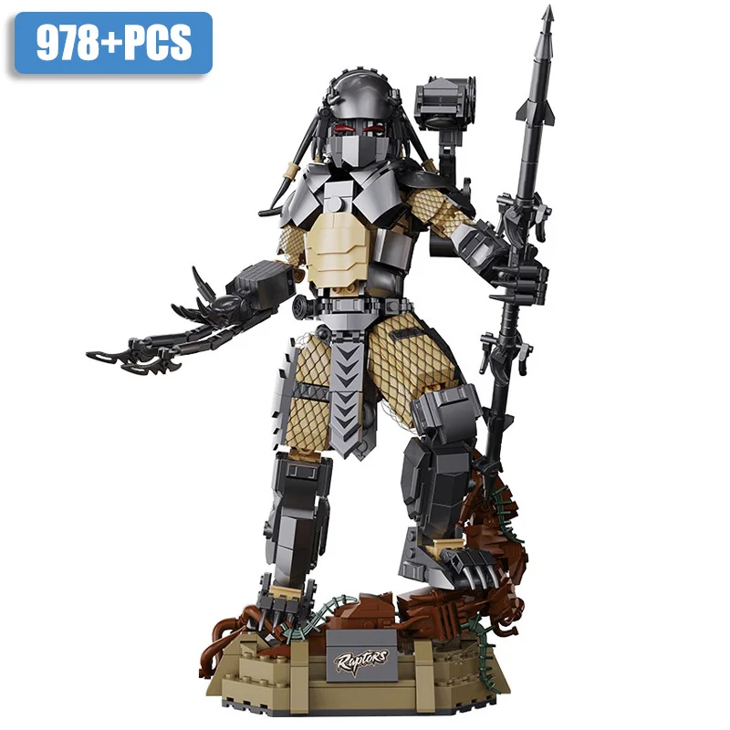 Creatieve MOC Predator Alien Figuren Bouwstenen Bricks DIY Alien Warrior Assemblagemodel Speelgoed voor kinderen Volwassen jongens Geschenken