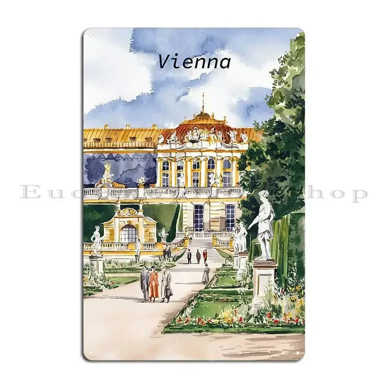 Vienna Vintage Travel Poster Metal Signs Vintage Painting Iron Garage Wall Mural Tin Sign Poster