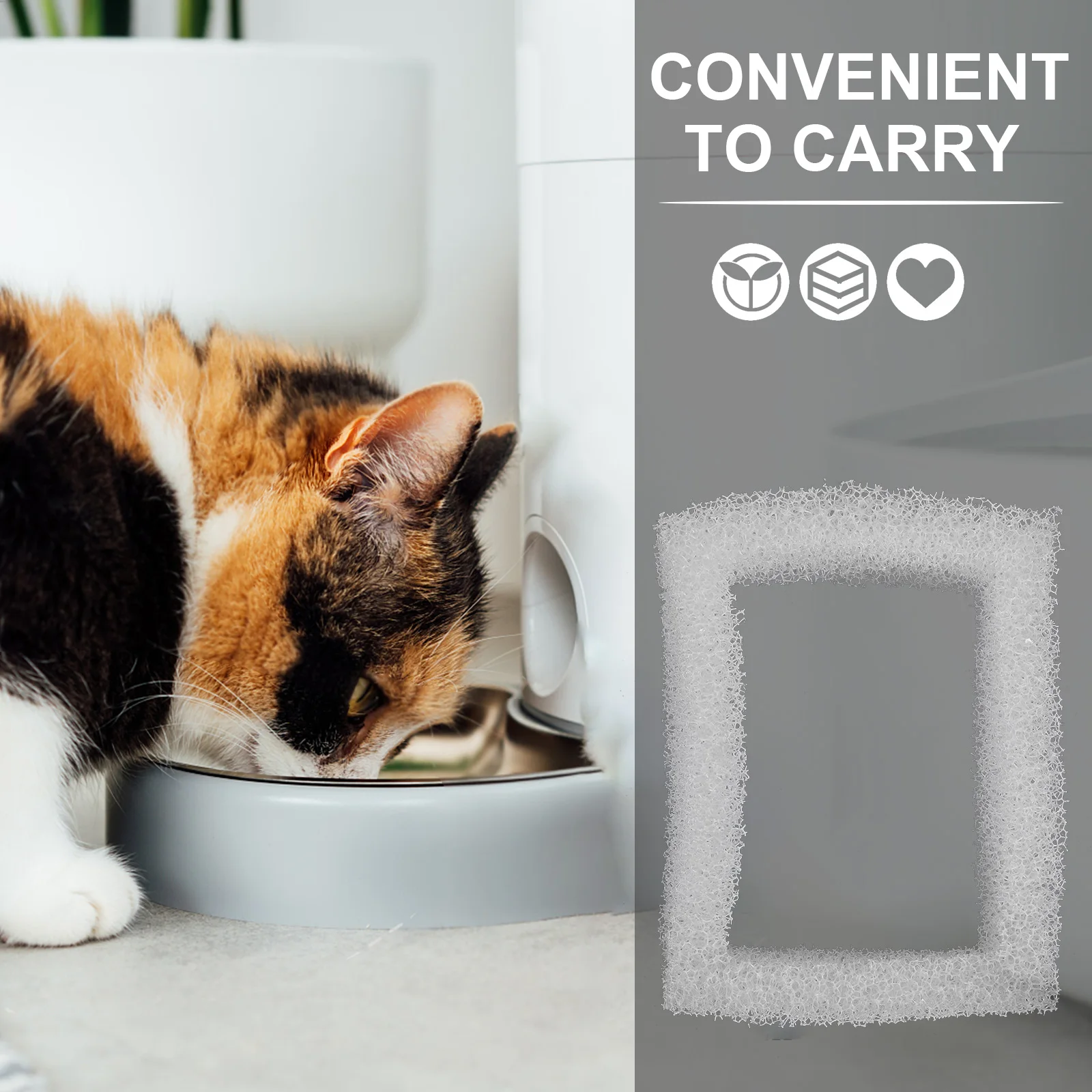 

12 Pcs Pet Water Fountain Filter Sponge High Grade Replacement for Cat Dog Drinking Dispenser Stainless Steel Automatic Waterer