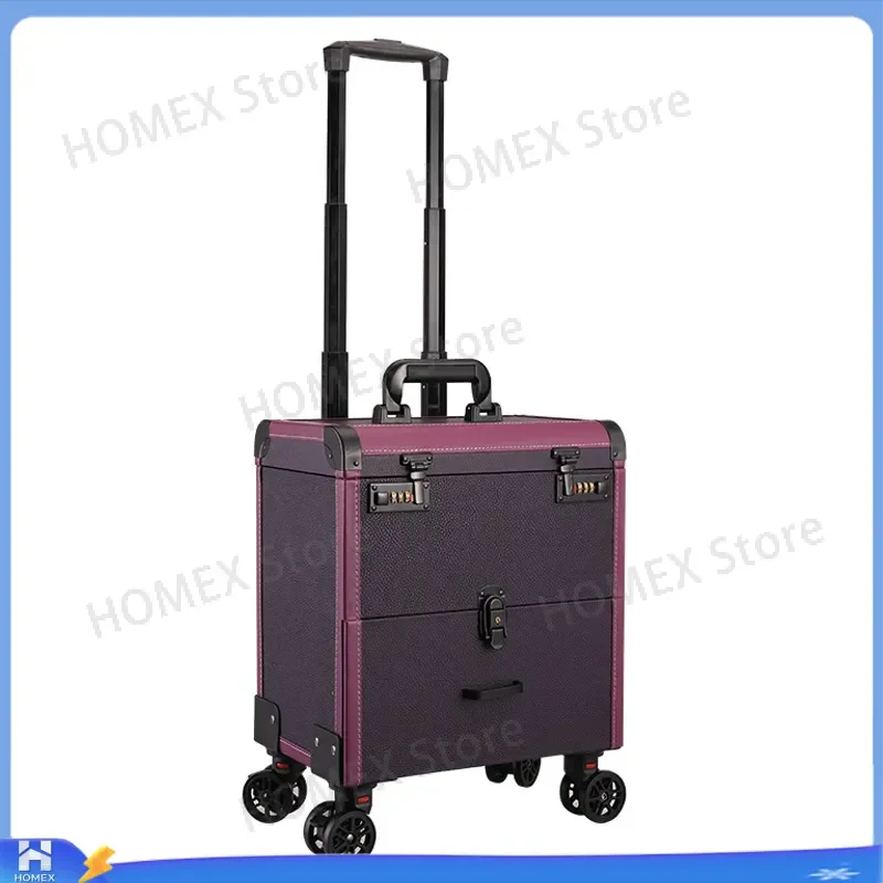 Professional Leather Cosmetic Case Tattoo Embroidery Manicure Tool Box Portable Beauty Organizer Storage Bag for Artists