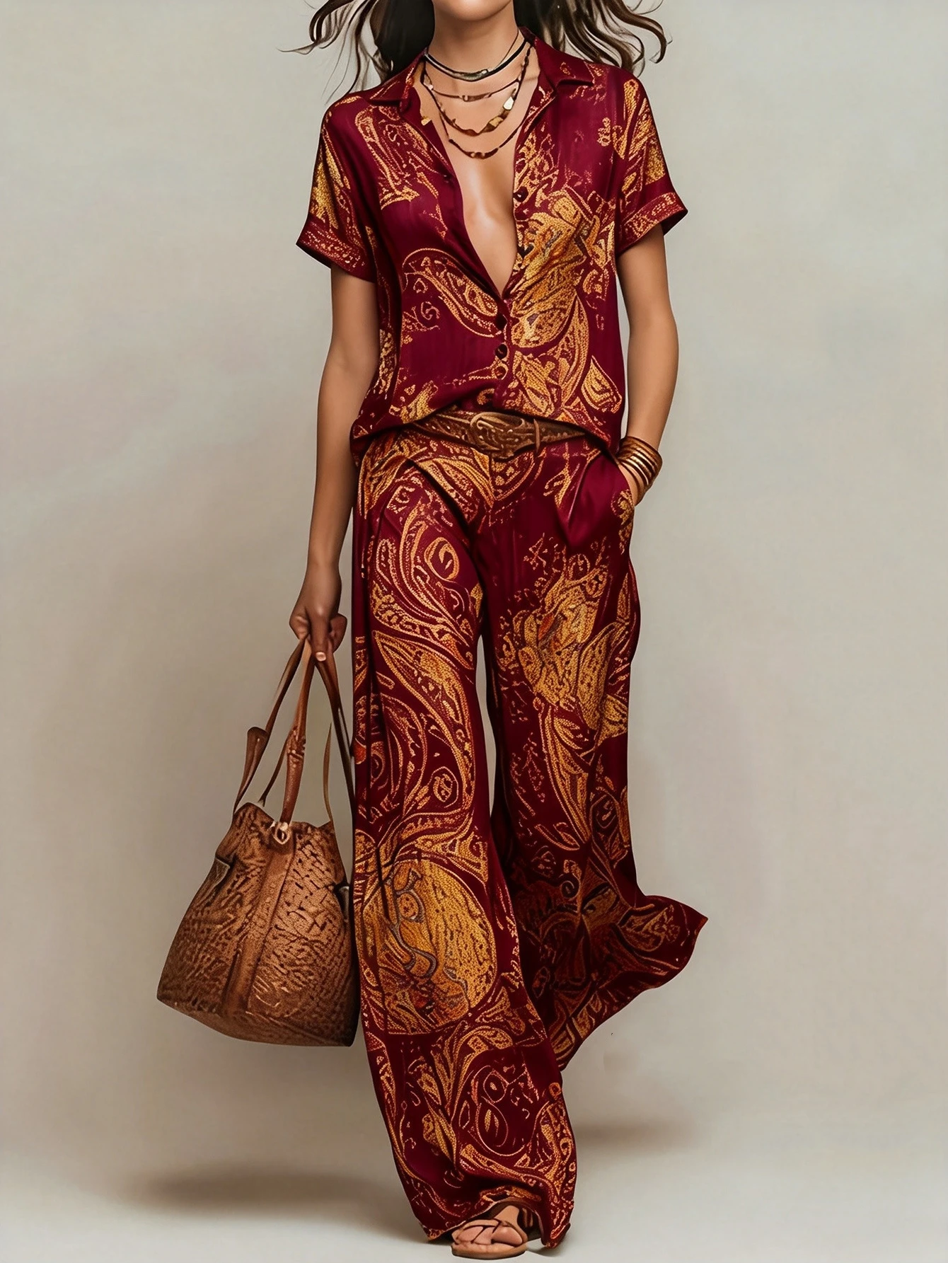 Thumbnail 3 - #3 Latest Wide Leg Pant Sets Offers
