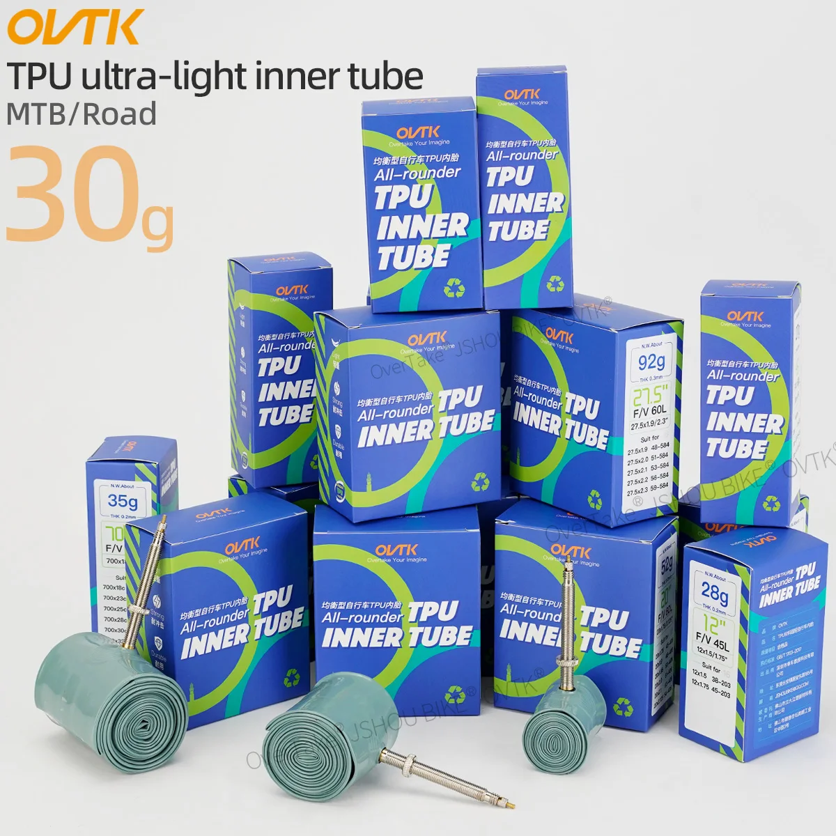 OVTK TPU inner tube bicycles ultra-light 700C x 23/25/26/28/30/32/35/38/40/42/45c  FV65/85mm MTB mountain bikes road bike part
