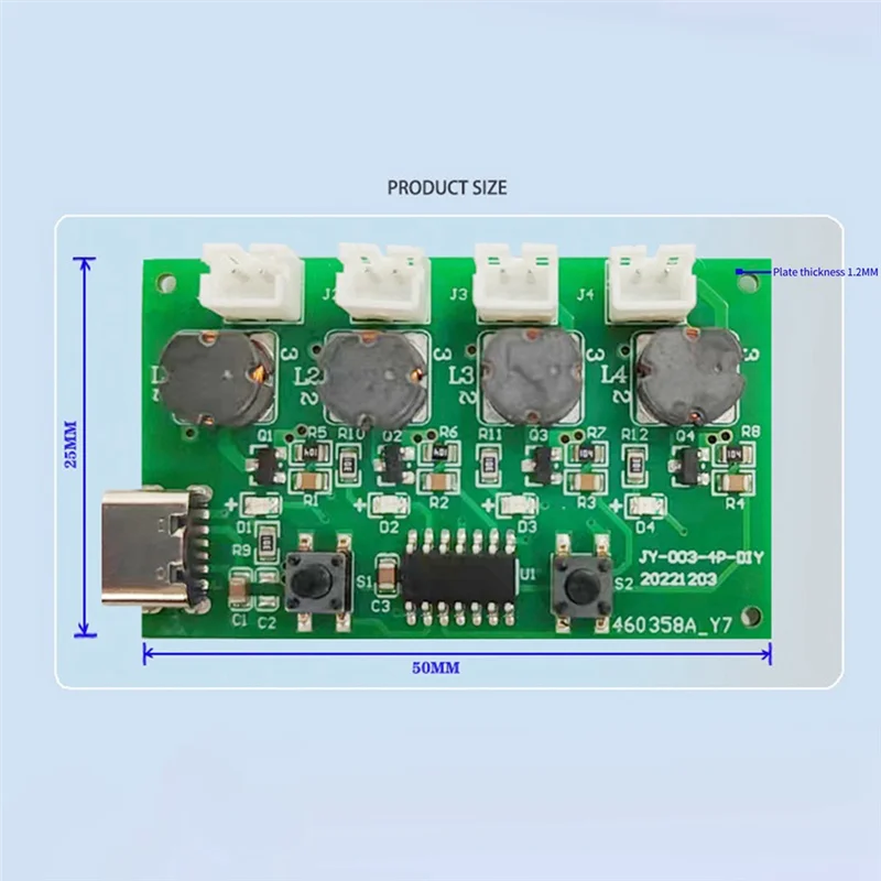 Technologie d'humidificateur à quatre jets, tableau de commande d'humidificateur, carte de pilote d'atomiseur, technologie d'humidificateur à quatre jets, ensemble C