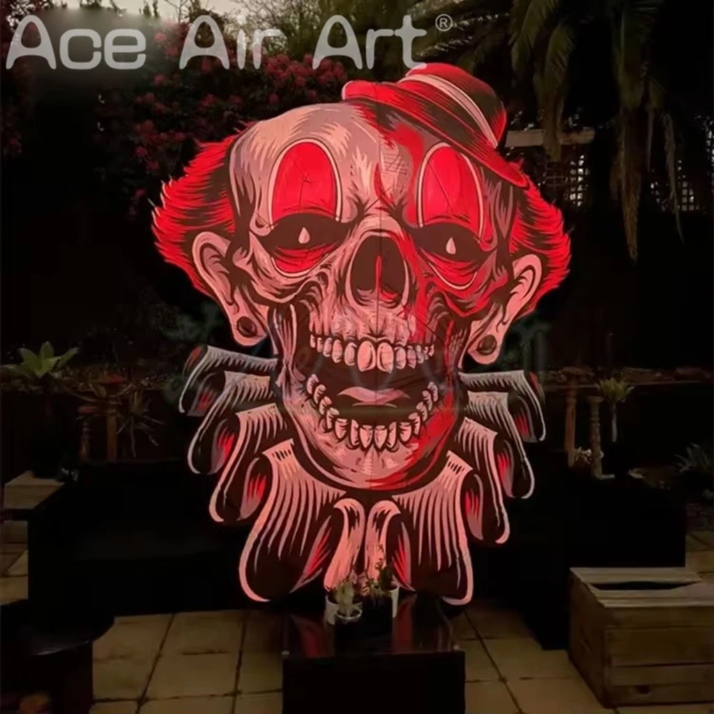 Globo publicitario de pared con letrero de cabeza de payaso inflable gigante de Halloween para decoraciones de Halloween