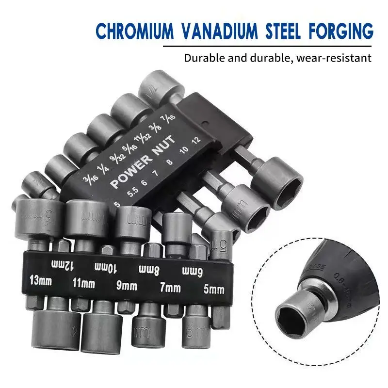 9/14pcs Powerful Socket Inner Hexagonal Wrench Hexagonal Handle Screwdriver Socket Bit Extension Rod Pneumatic Hand Tool Set