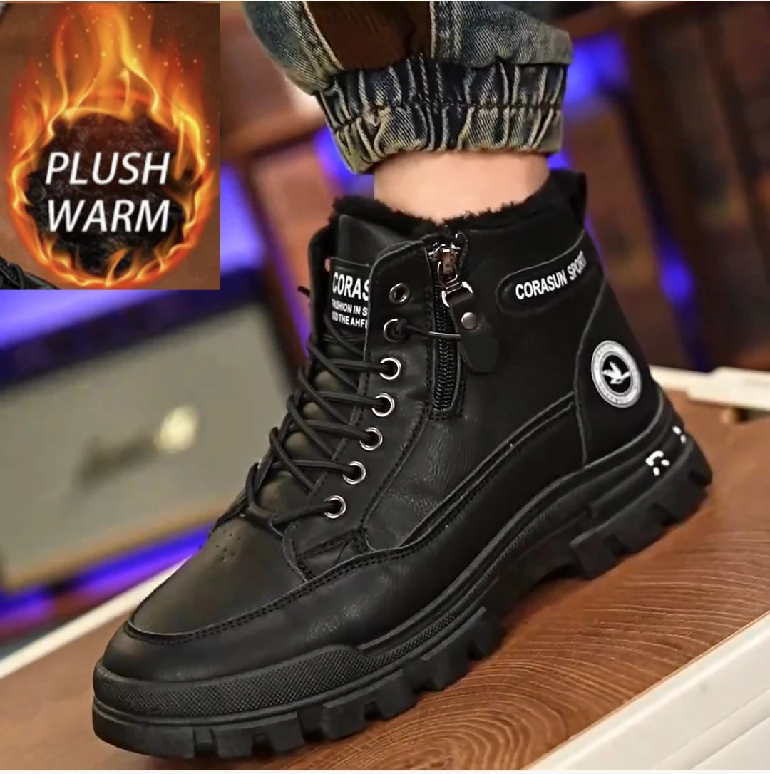 Winter Men's Snowshoes Large Size 39-44 Thickened Fleece-Lined Warm Cold-Resistant Outdoor Export Quality