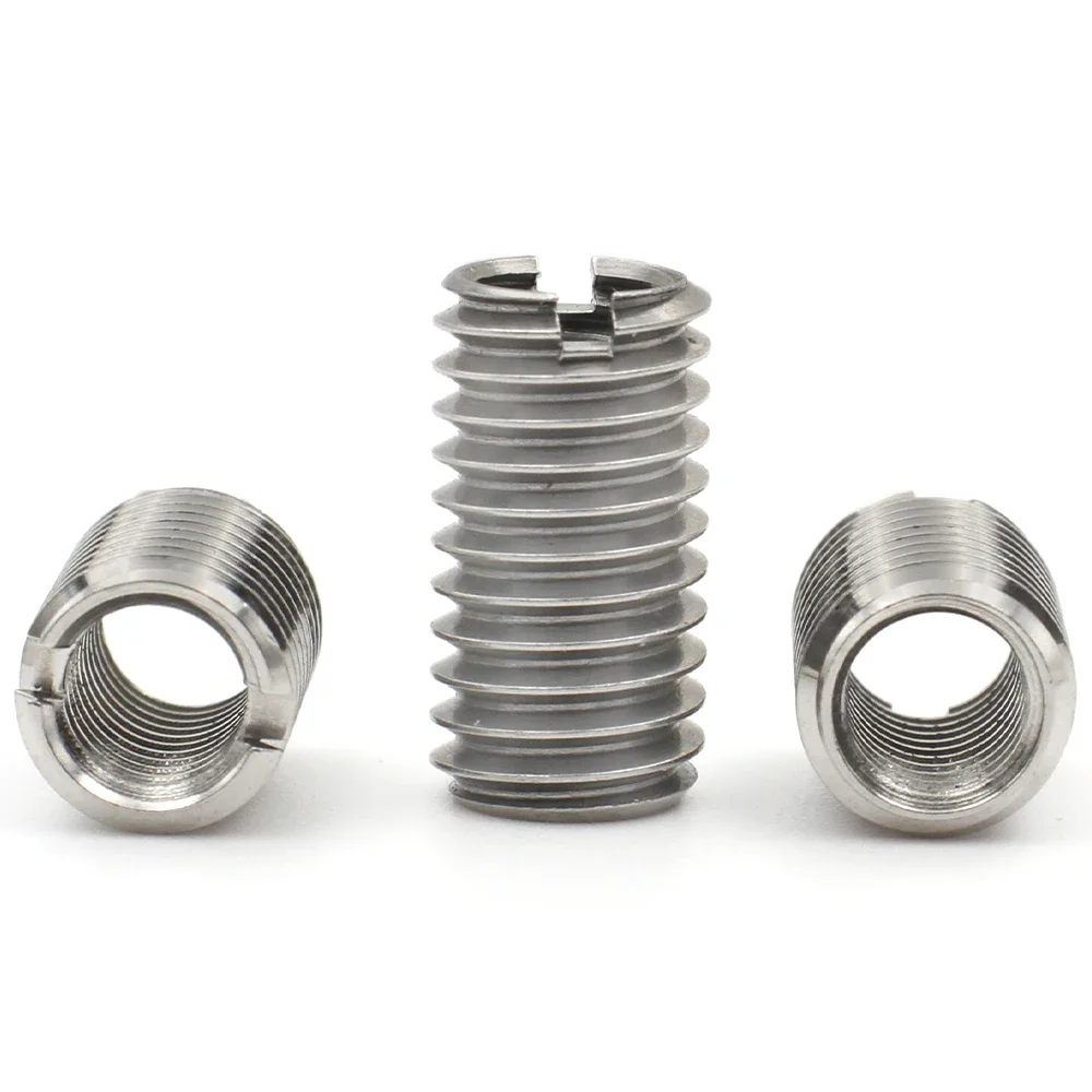 1/2/3/5/10pcs M2-M12 Stainless Steel Sotted Inside Outside Self Tapping Thread Insert Adapter Screw Nuts Sleeve Converter Nut