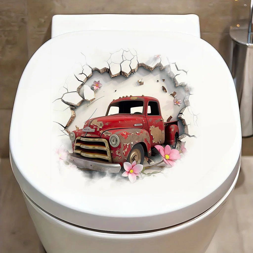 

90784# 3D Vintage Break the Wall Self-Adhesive Wall Decal - Removable, Reusable PVC Sticker for Kitchen & Living Room Decor