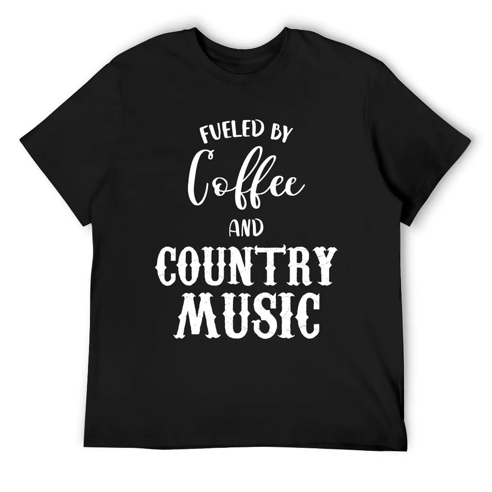 Fueled By Coffee And Country Music T-Shirt kawaii clothes vintage graphic tee vintage clothes cheap stuff plain t shirts men