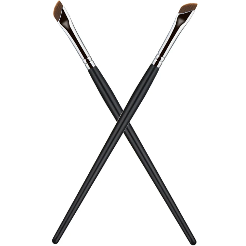 

2 Pcs Angled Brush Women Eye Makeup Brushes Eyeliner Slanted Eyebrow Flat