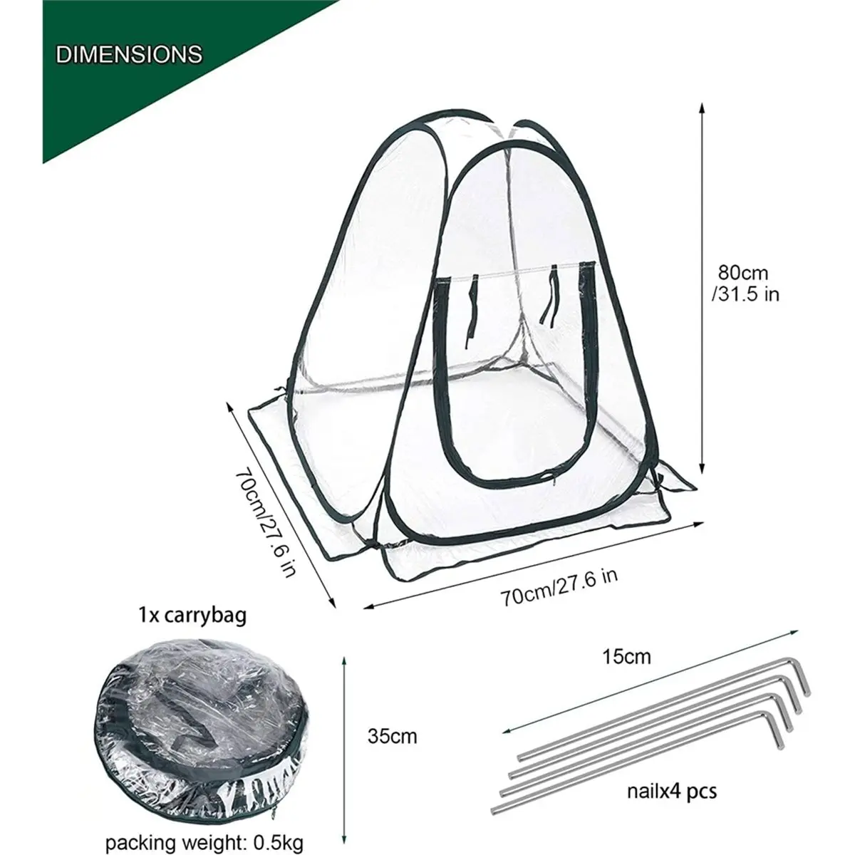 A67T NEW PopUp Greenhouse Cover ,Pack of 2 Pcs,Flower House Mini Gardening Plant Flower Sunshine Room Room