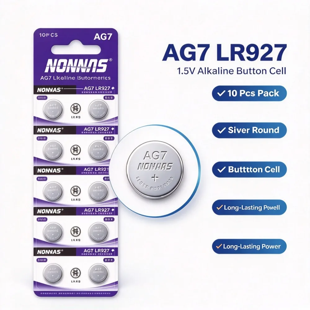 AG7 LR927 1.5V Alkaline Button Coin Battery 5-100PCS Disposable Dry Cell for Wrist Watch Calculator Toy Small Electronic Devices