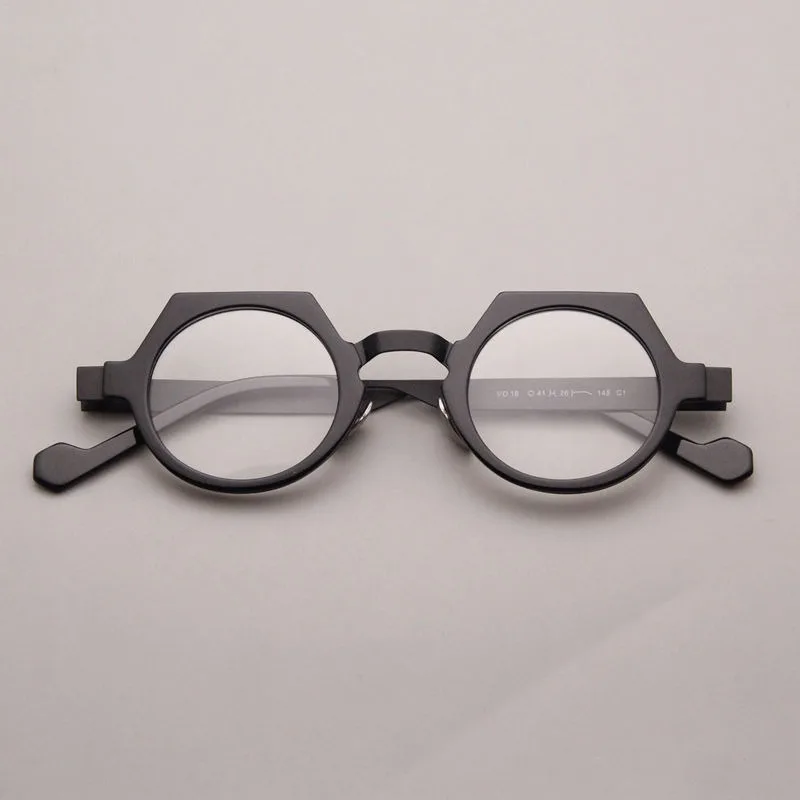 

European and American Large-frame Retro Acetate Eyebrow Metal flat-lens Glasses Fframe Personalized Style Optical Frames