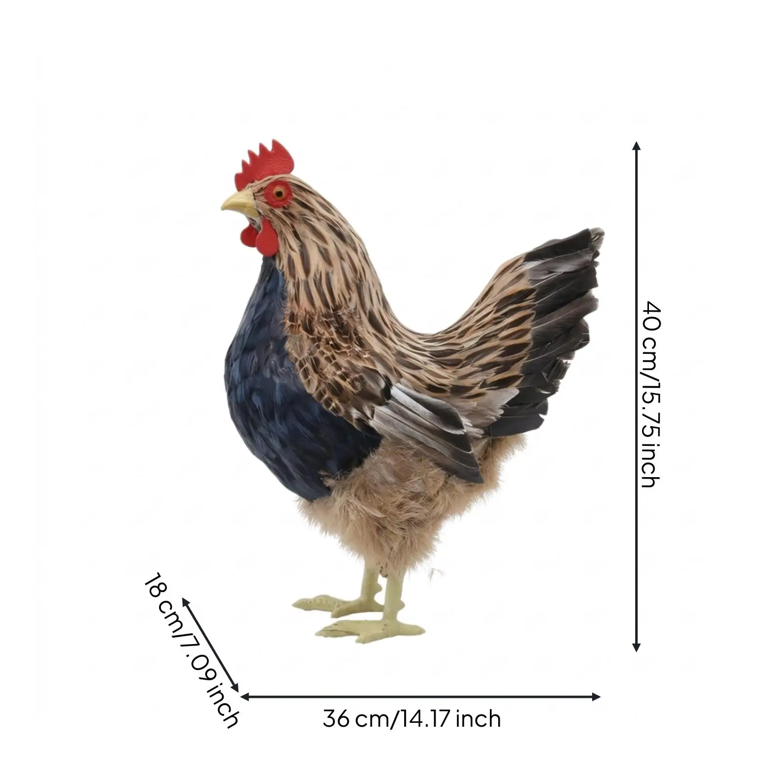 Chicken Figurine with Nest Realistic Hen Statue with Nest Rustic for Photo Props