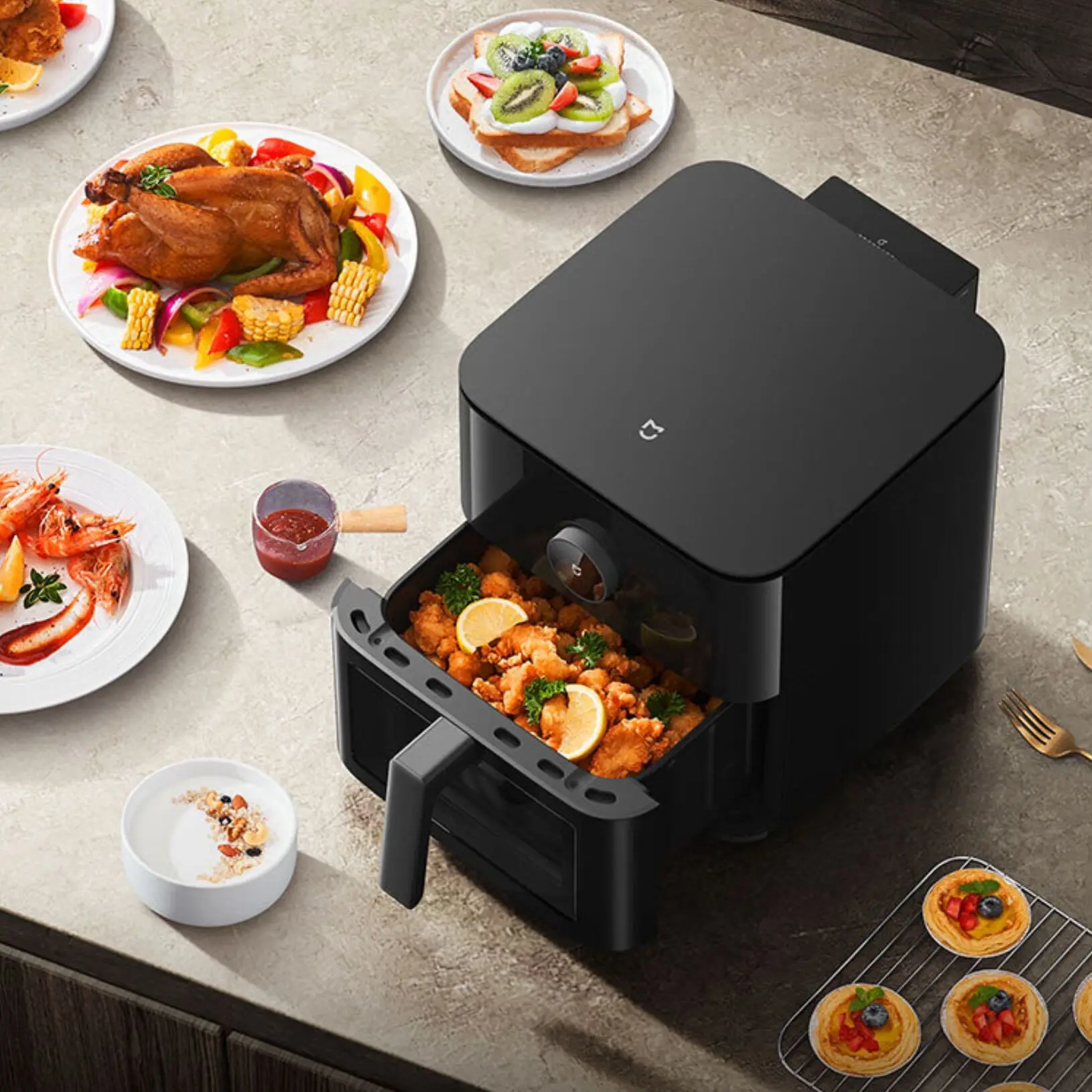 XIAOMI-MIJIA Grande capacidade Smart Air Fryer, baixo óleo, gordura leve, multifuncional, doméstico, fornos, forno, concurso, versão assada, 6.5L