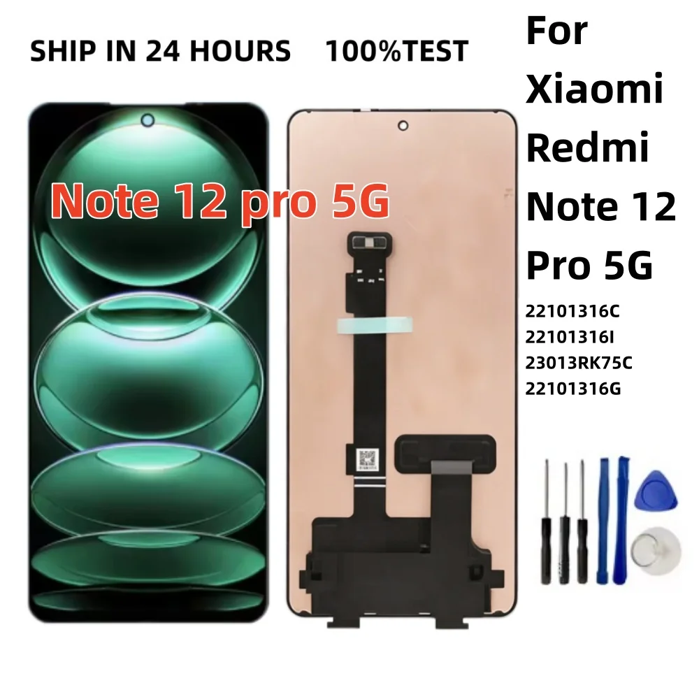 New LCD For Xiaomi Redmi Note 12 Pro 5G LCD 22101316C 22101316I  Display Screen Touch Panel Digitizer Assembly replacement parts